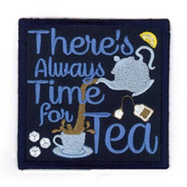 Picture of Time For Tea Coaster Machine Embroidery Design