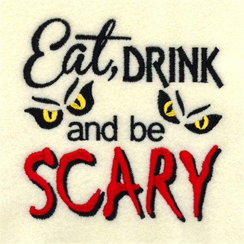 Eat Drink And Be Scary! Machine Embroidery Design