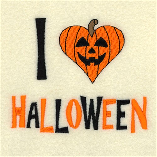 I Love Halloween Machine Embroidery Design