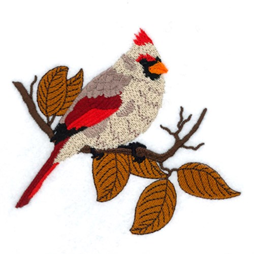 Cardinal with Fall Branch Machine Embroidery Design