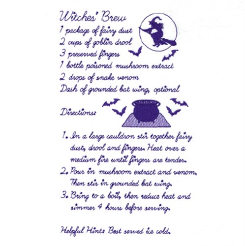 Witches Brew Machine Embroidery Design