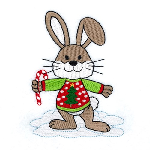 Christmas Rabbit Machine Embroidery Design
