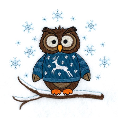 Christmas Owl Machine Embroidery Design