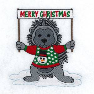 Picture of Christmas Porcupine Machine Embroidery Design
