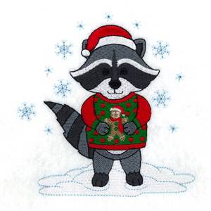 Picture of Christmas Raccoon Machine Embroidery Design