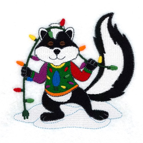 Christmas Skunk Machine Embroidery Design