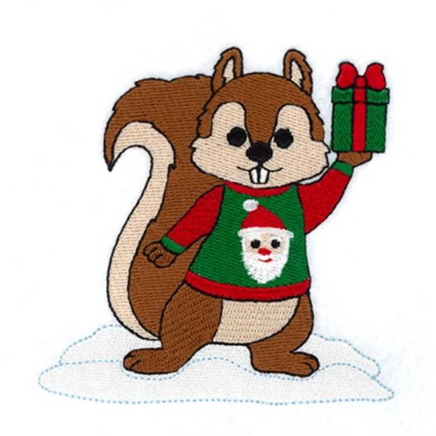 Picture of Christmas Squirrel Machine Embroidery Design