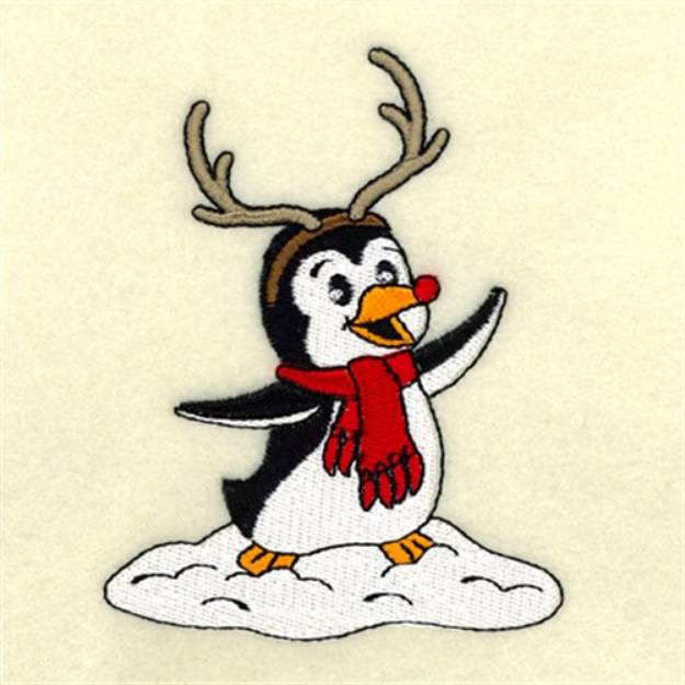 Picture of Christmas Rudolph Penguin Machine Embroidery Design