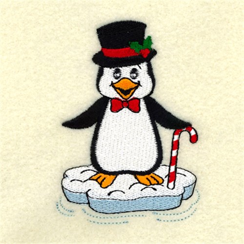 Christmas Penguin & Top Hat Machine Embroidery Design