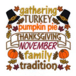 Picture of Thanksgiving Collage Machine Embroidery Design