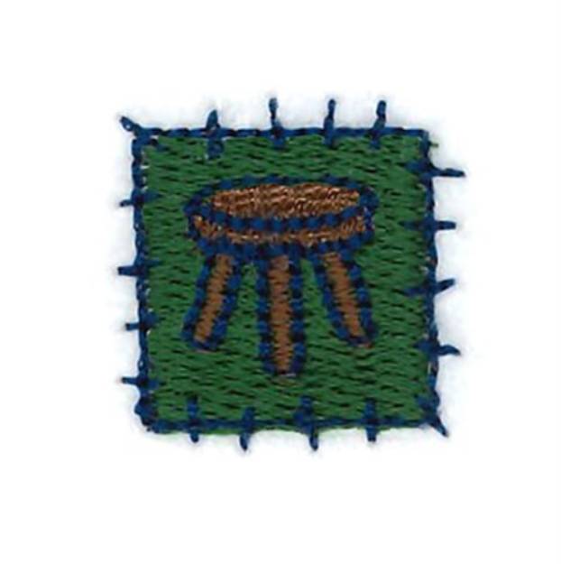Picture of Little Jack Horner Stool Patch Machine Embroidery Design