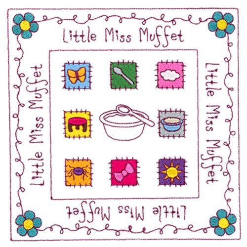 Little Miss Muffet Cover Machine Embroidery Design