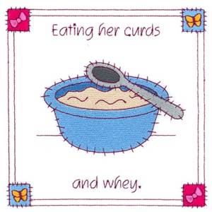 Picture of Little Miss Muffet Square   Machine Embroidery Design