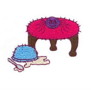 Picture of Little Miss Muffet Spider Scene Machine Embroidery Design