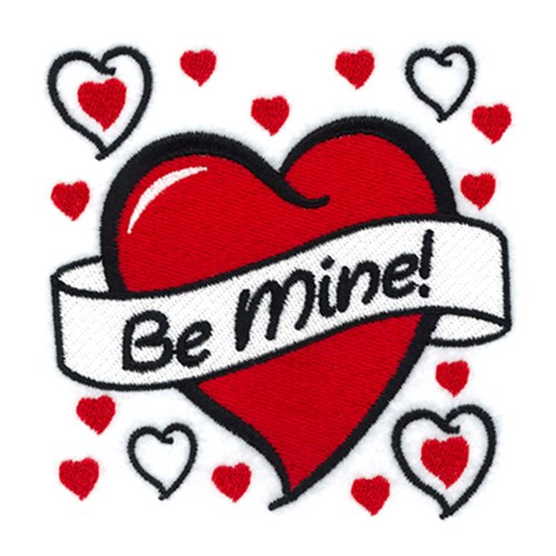 Valentine Be Mine Machine Embroidery Design