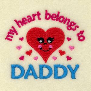 Picture of My Heart Belongs to Daddy Machine Embroidery Design