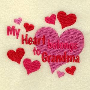 Picture of Heart Belongs To Grandma Machine Embroidery Design