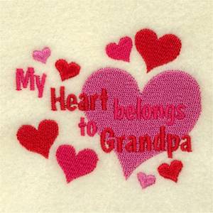 Picture of Heart Belongs To Grandpa Machine Embroidery Design