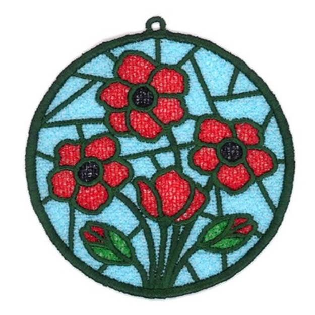 Picture of FSL Poppy Sun Catcher Machine Embroidery Design