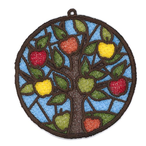 FSL Apple Tree Sun Catcher Machine Embroidery Design