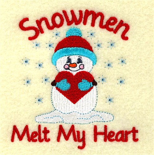 Snowmen Melt My Heart Machine Embroidery Design