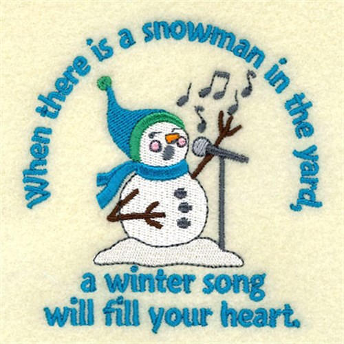 Winter Snowmans Song Machine Embroidery Design