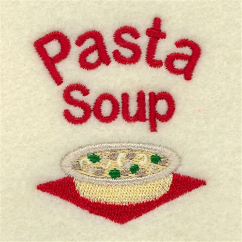 Pasta Soup Label Machine Embroidery Design
