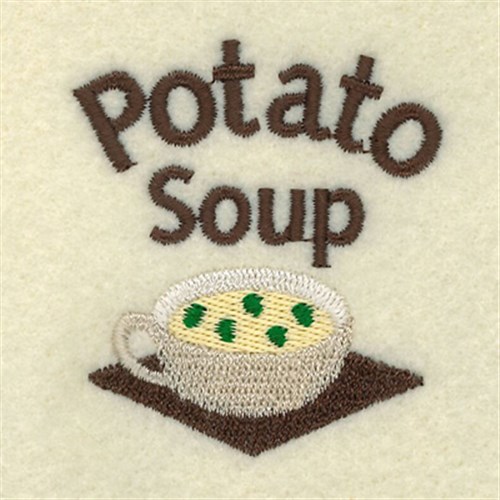 Potato Soup Label Machine Embroidery Design
