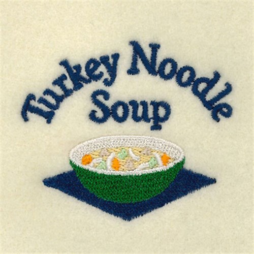 Turkey Noodle Soup Label Machine Embroidery Design