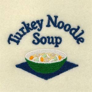 Picture of Turkey Noodle Soup Label Machine Embroidery Design