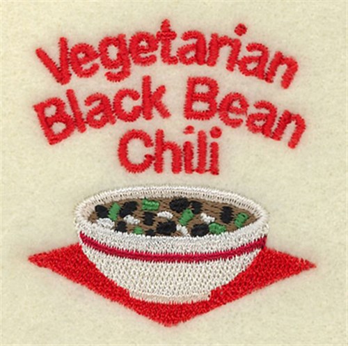 Vegetarian Black Bean Chili   Machine Embroidery Design