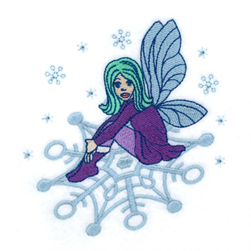 Winter Snowflake Fairy Machine Embroidery Design
