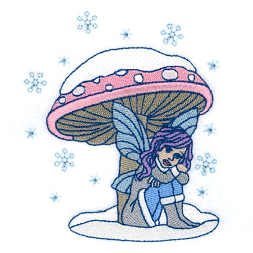 Winter Fairy & Mushroom Machine Embroidery Design