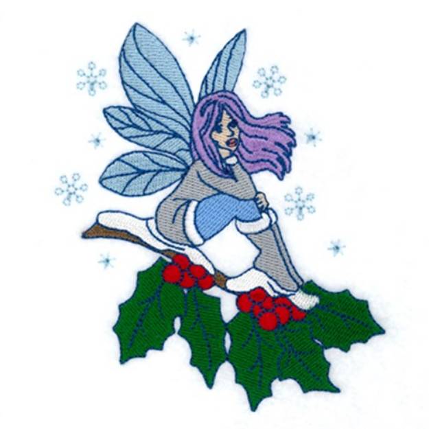 Picture of Winter Fairy & Holly Machine Embroidery Design