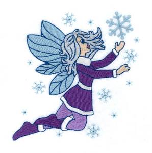 Picture of Winter Fairy Playing Machine Embroidery Design