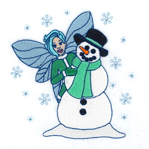 Winter Fairy & Snowman Machine Embroidery Design
