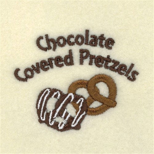Chocolate Covered Pretzels Machine Embroidery Design
