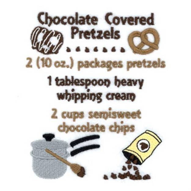 Picture of Chocolate Covered Pretzels Recipes Machine Embroidery Design