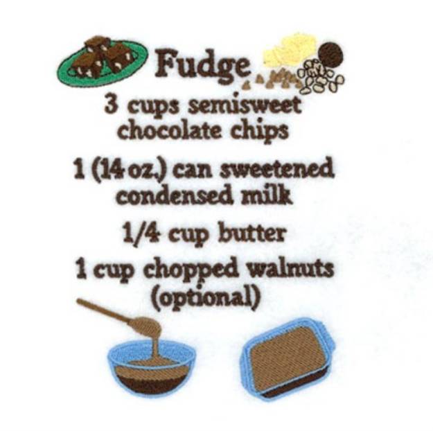 Picture of Fudge Recipes Machine Embroidery Design