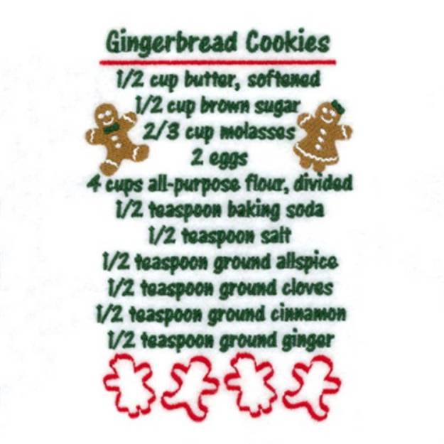 Picture of Gingerbread Cookies Recipes Machine Embroidery Design