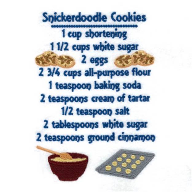 Picture of Snickerdoodle Cookies Recipes Machine Embroidery Design