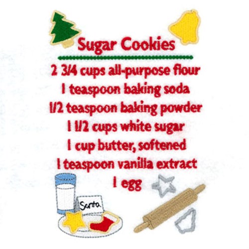 Sugar Cookies Recipes Machine Embroidery Design
