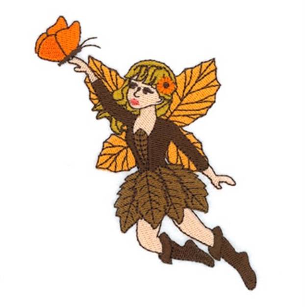 Picture of Autumn Fairy with Butterfly Machine Embroidery Design