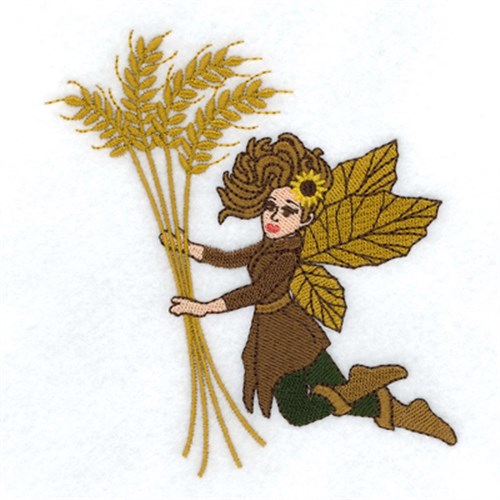 Autumn Fairy with Wheat Machine Embroidery Design