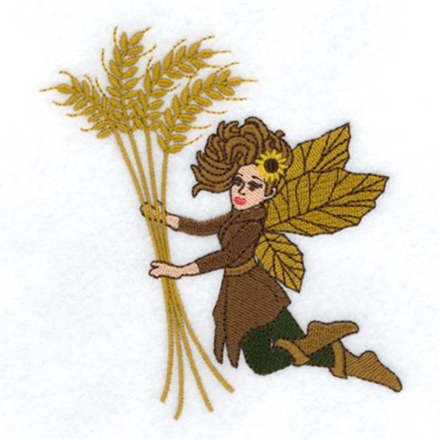 Picture of Autumn Fairy with Wheat Machine Embroidery Design