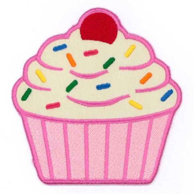 Picture of Cupcake Applique Towel Top Machine Embroidery Design