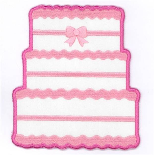 Picture of Cake Applique Towel Top Machine Embroidery Design