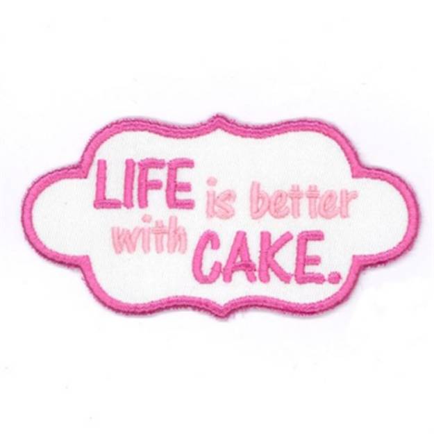 Picture of Better With Cake Towel Applique Machine Embroidery Design