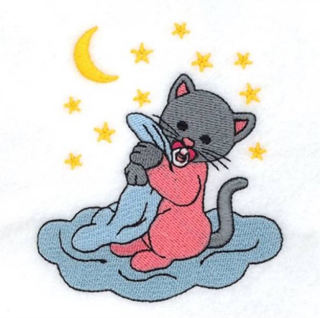Picture of Bedtime Kitten Machine Embroidery Design