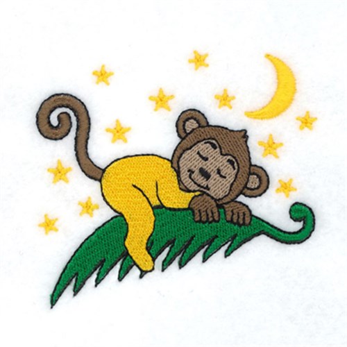 Bedtime Monkey Machine Embroidery Design